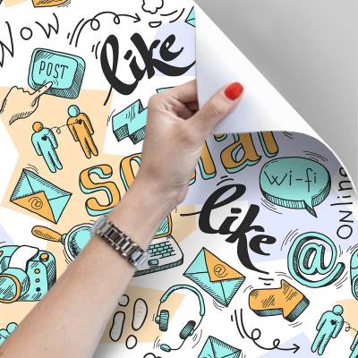 Papel De Parede Diversos Ícones Internet Coloridos