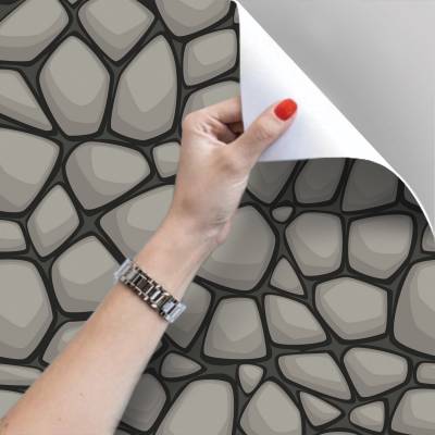 Papel De Parede Adesivo Pedras Cinzas
