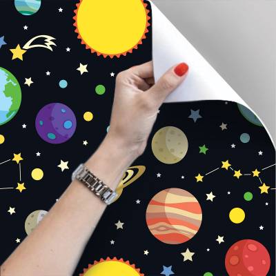 Papel De Parede Adesivo Infantil Planetas