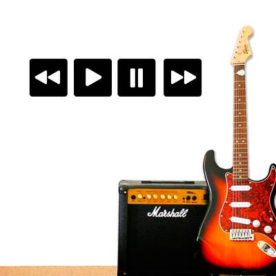Adesivo de Parede Musical Botões Música