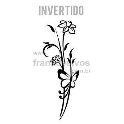 Adesivo Decorativo de Parede Floral Modelo 15 (floral com borboleta)