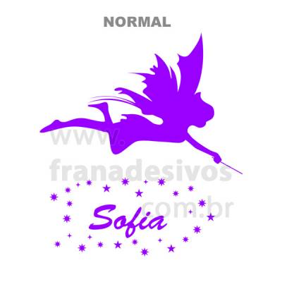 Adesivo Decorativo de Parede Fadinha Com nome Personalizado
