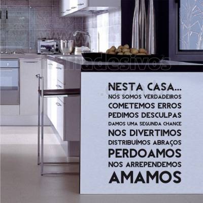 Adesivo para Geladeira Frase Nesta casa...