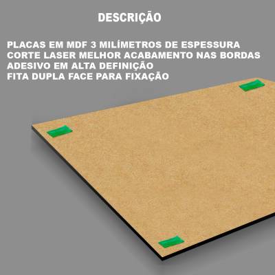 Kit 2 Placas Decorativas Route 66 Stop MDF