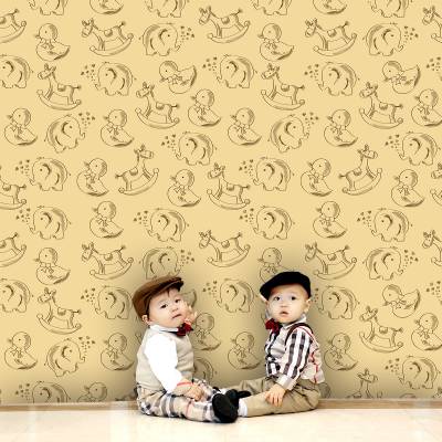 Papel De Parede Infantil Brinquedos Animaizinhos