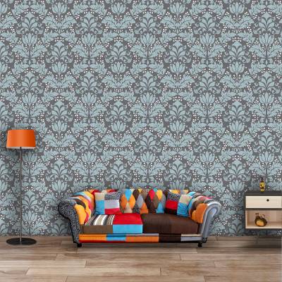 Papel De Parede Adesivo Floral Cinza