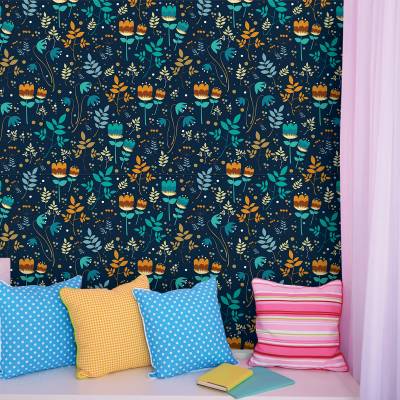 Papel De Parede Adesivo Floral Simples