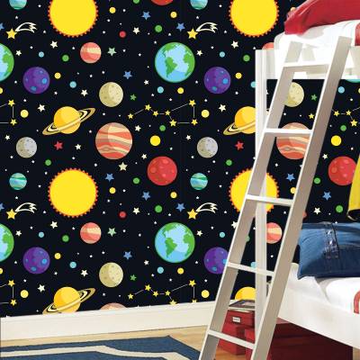 Papel De Parede Adesivo Infantil Planetas
