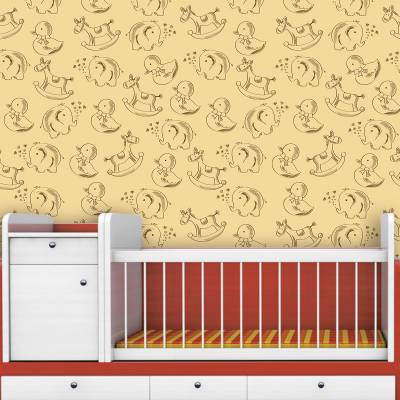 Papel De Parede Infantil Brinquedos Animaizinhos
