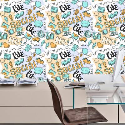 Papel De Parede Diversos Ícones Internet Coloridos