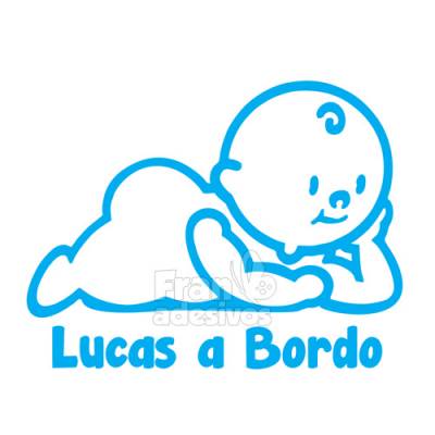 Adesivo Bebê a Bordo Personalizado Bebê Deitado