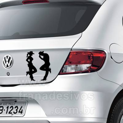 Adesivo decorativo para carro Cowgirl e Cowboy