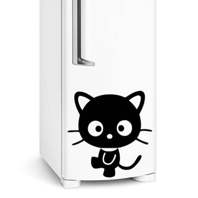 Adesivo de geladeira Gatinho preto