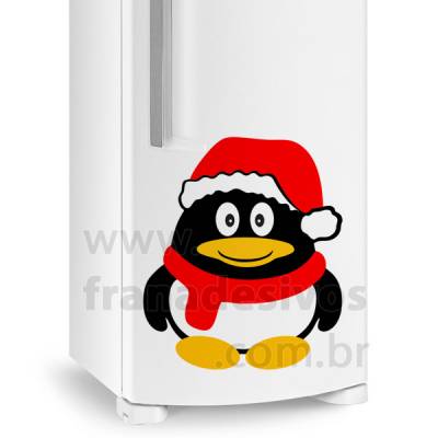 Adesivo de Geladeira Pinguim de natal