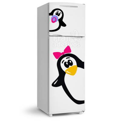 Adesivo de Geladeira Pinguim com laço 3