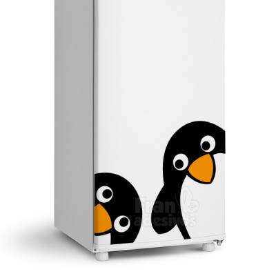Adesivo de Geladeira Pinguins Amigos