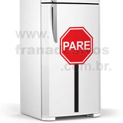 Adesivo de Geladeira Placa de Pare