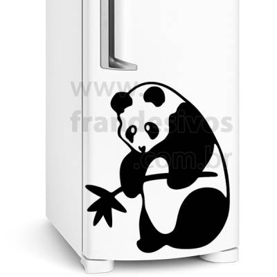 Adesivo de Geladeira Urso Panda com Bambu