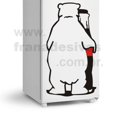 Adesivo de Geladeira Urso / Ursinho Polar / Coca-Cola