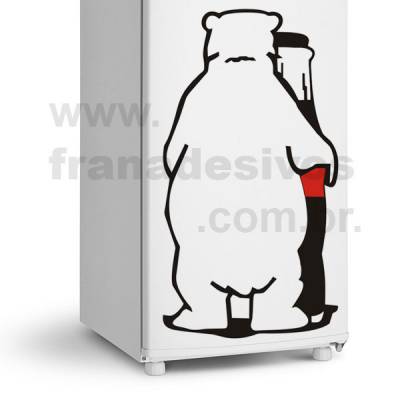 Adesivo de Geladeira Urso / Ursinho Polar / co refrigerante
