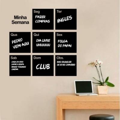 Adesivo de Lousa para Parede Minha Semana