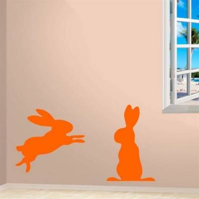 Adesivo de parede 2 coelhos