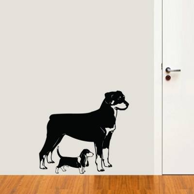 Adesivo de Parede Animais Cachorrinho e Cachorrão