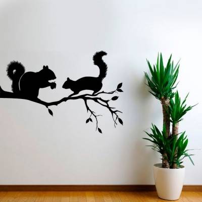 Adesivo de Parede Animais Esquilos no Galho