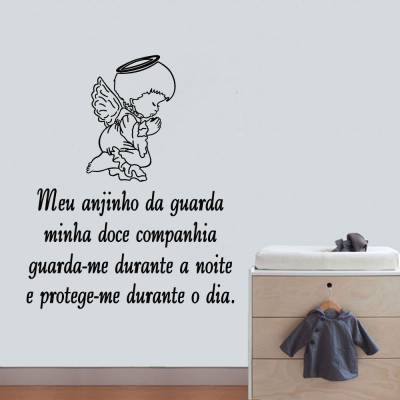 Adesivo De Parede Oração Anjo Da Guarda
