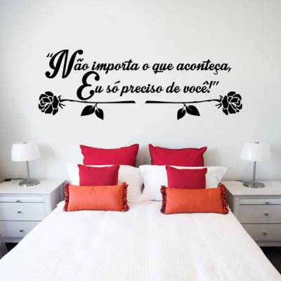 Adesivo de parede Cabeceira Frase Romantica
