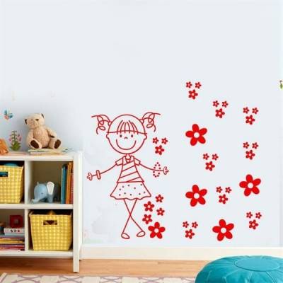 Kit de Adesivos Decorativo para Quarto Infantil Menina com flores