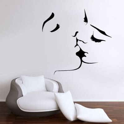 Adesivo de Parede Romantico Casal Se beijando