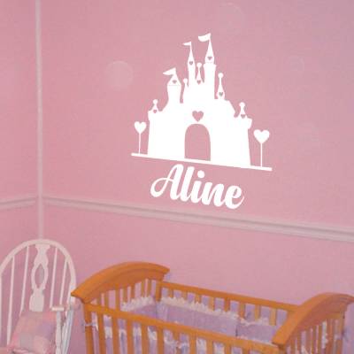 Adesivo De Parede Castelo Encantado Com Nome Personalizado