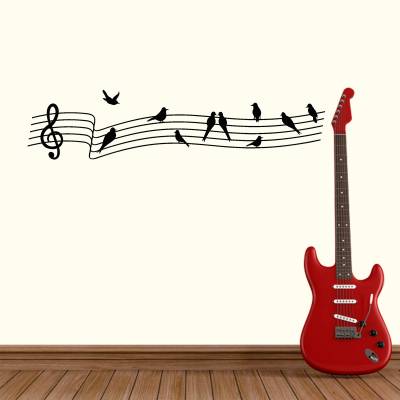 Adesivo de Parede Musical Clave De Sol Com Passarinhos
