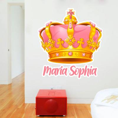 Adesivo de Parede Coroa com Nome Personalizado