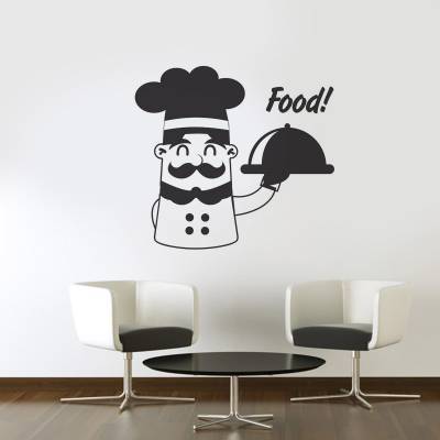 Adesivo de Parede Cozinha Cheff com Bandeja