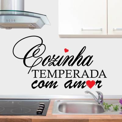 Adesivo De Parede Cozinha Temperada Com Amor