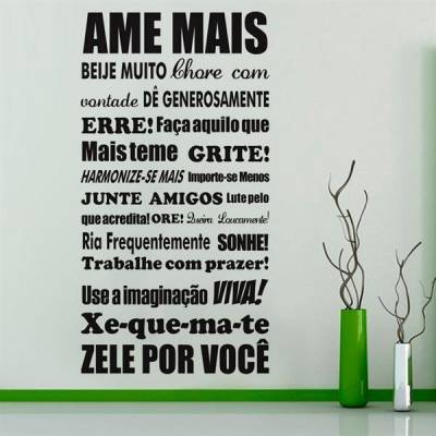 Adesivo de Parede Frase Ame Mais