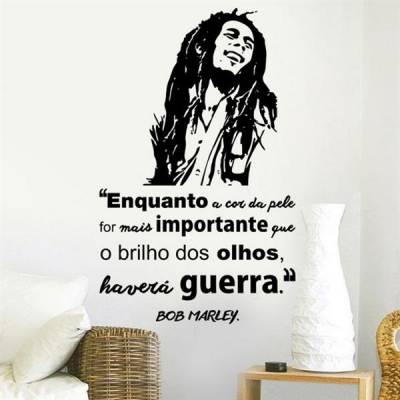 Adesivo de parede Frase Bob Marley 2