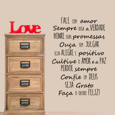 Adesivo de Parede Frase Fale com Amor