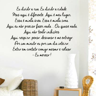 Adesivo de parede - Frase "Eu Mereço"
