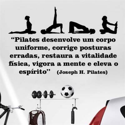 Adesivo de Parede frase Pilates desenvolve um corpo uniforme
