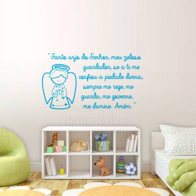 Adesivo Frase Santo Anjo Modelo 4