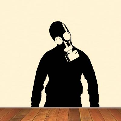 Adesivo de Parede Homem com Mascara de Gás