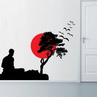 Adesivo de Parede Homem Meditando