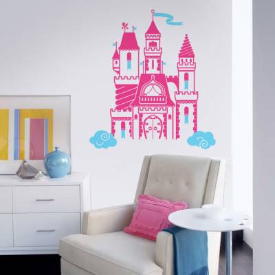 Adesivo de parede castelo de princesa 2