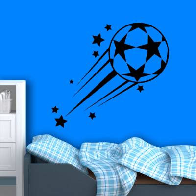 Adesivo De Parede Bola De Futebol Com Estrelas