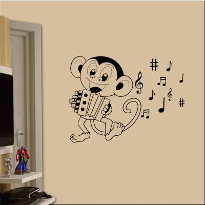 Adesivo De Parede Macaquinho Feliz Tocando Sanfona