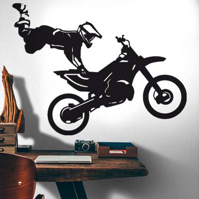 Adesivo de Parede Piloto de Moto Manobra