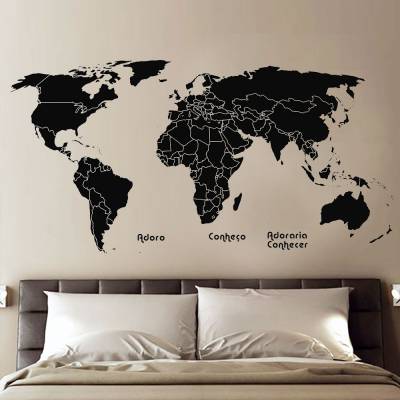 Adesivo De Parede Mapa Mundi 02